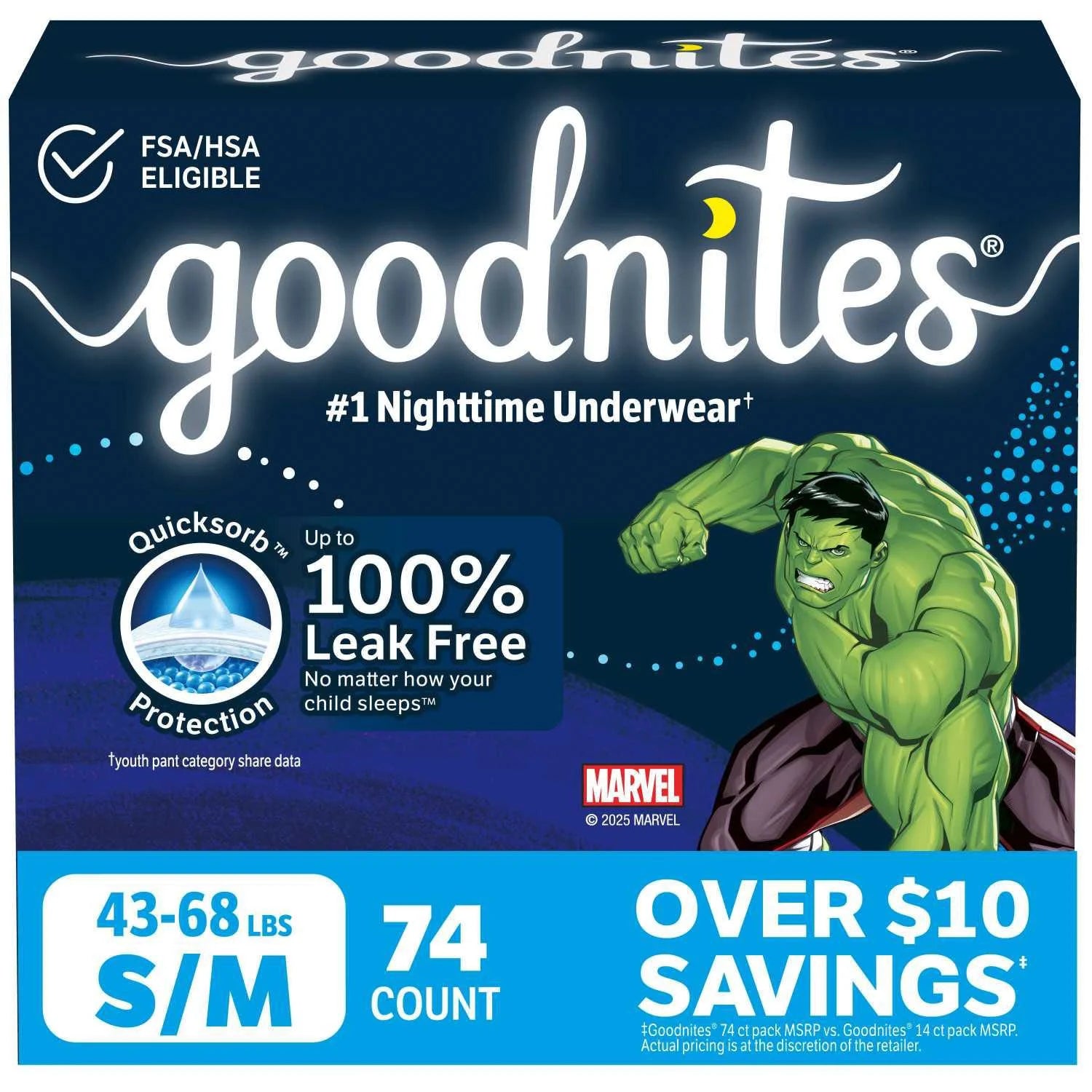 Goodnites Nighttime Bedwetting Underwear for Boys, Sizes S/M 43-68lbs - Bellso